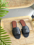 Loro Piana Summer Charms Sandal Flats Ostrich Leather
