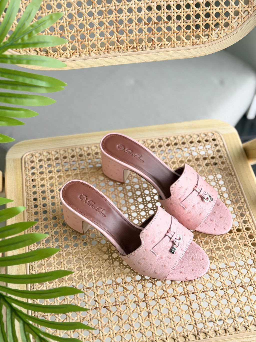 Loro Piana Summer Charms Sandal Flats Ostrich Leather - 4