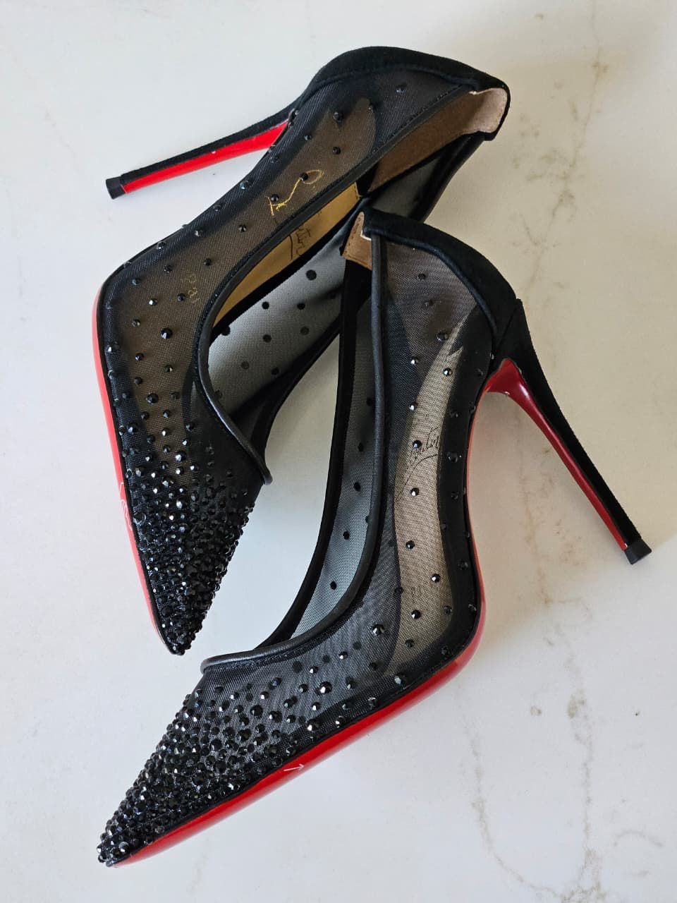 Christian Louboutin Mesh Follies Strass Pumps - 3