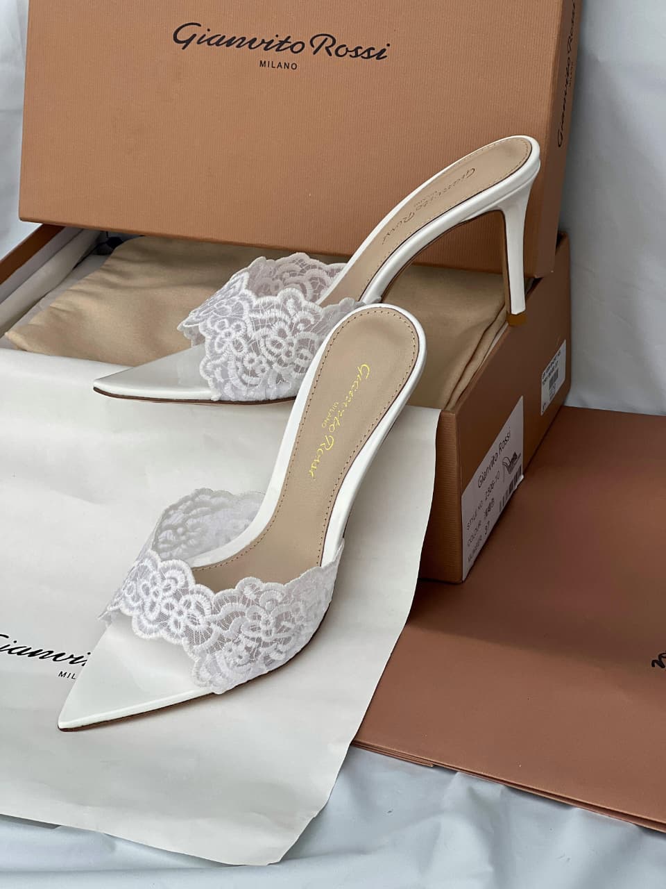 Gianvito Rossi Yvonne 85 Lace Mules