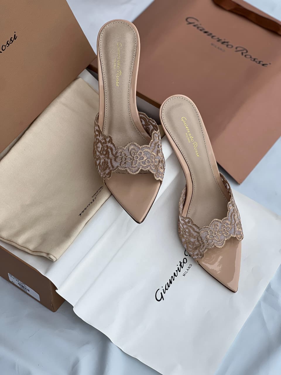 Gianvito Rossi Yvonne 85 Lace Mules - 2