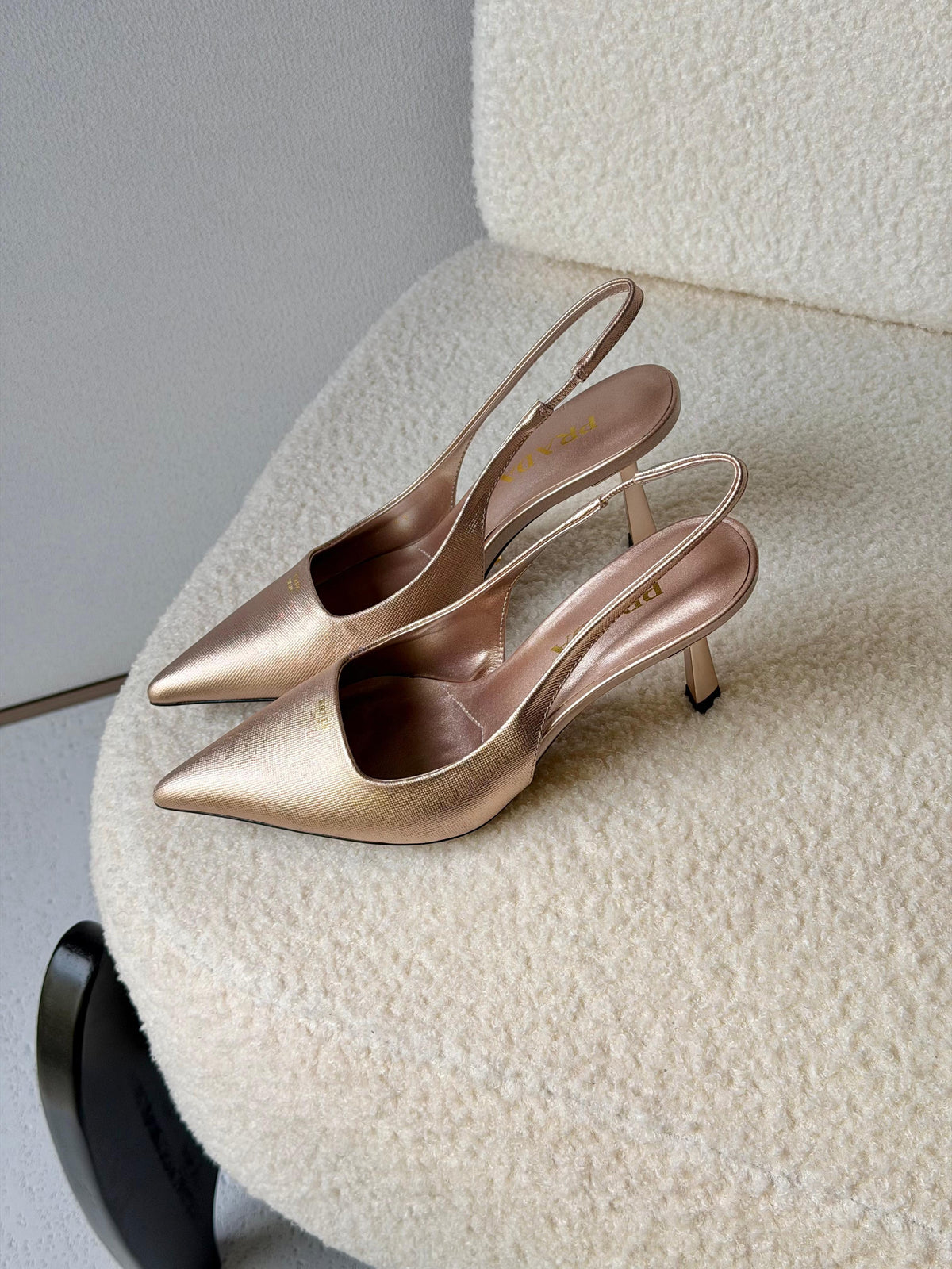 Prada Metallic leather slingback pumps - 8