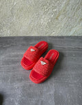 Prada Crochet Flatform Slides