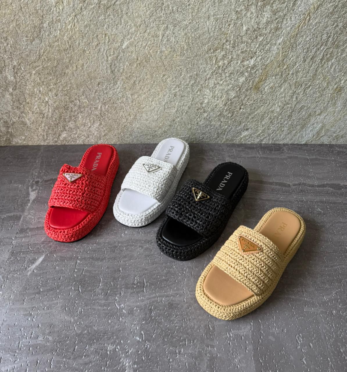 Prada Crochet Flatform Slides - 3