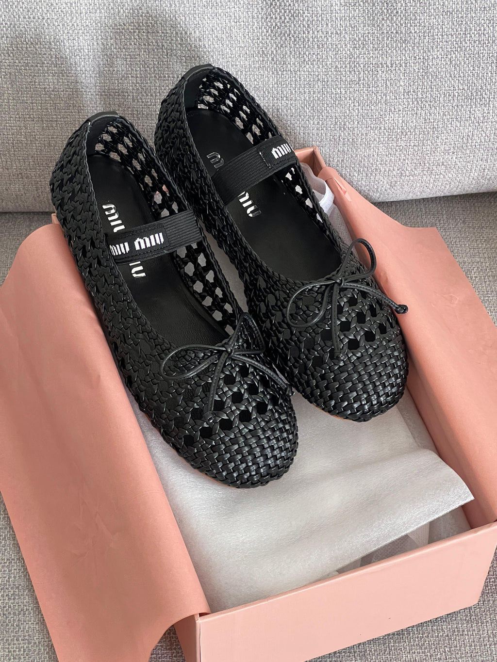 Miu Miu Woven Mary Jane Ballet Flat - 2