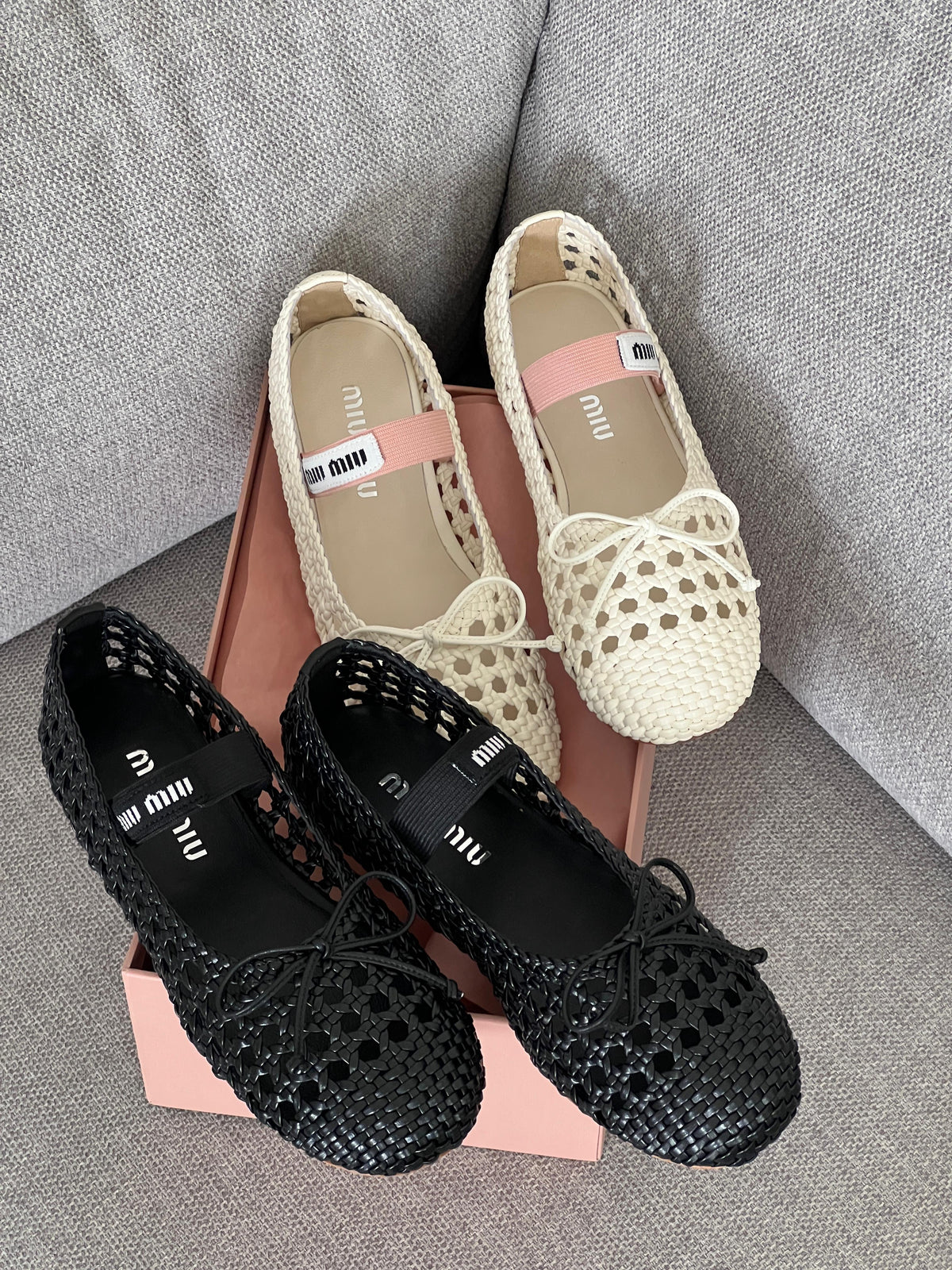 Miu Miu Woven Mary Jane Ballet Flat - 3