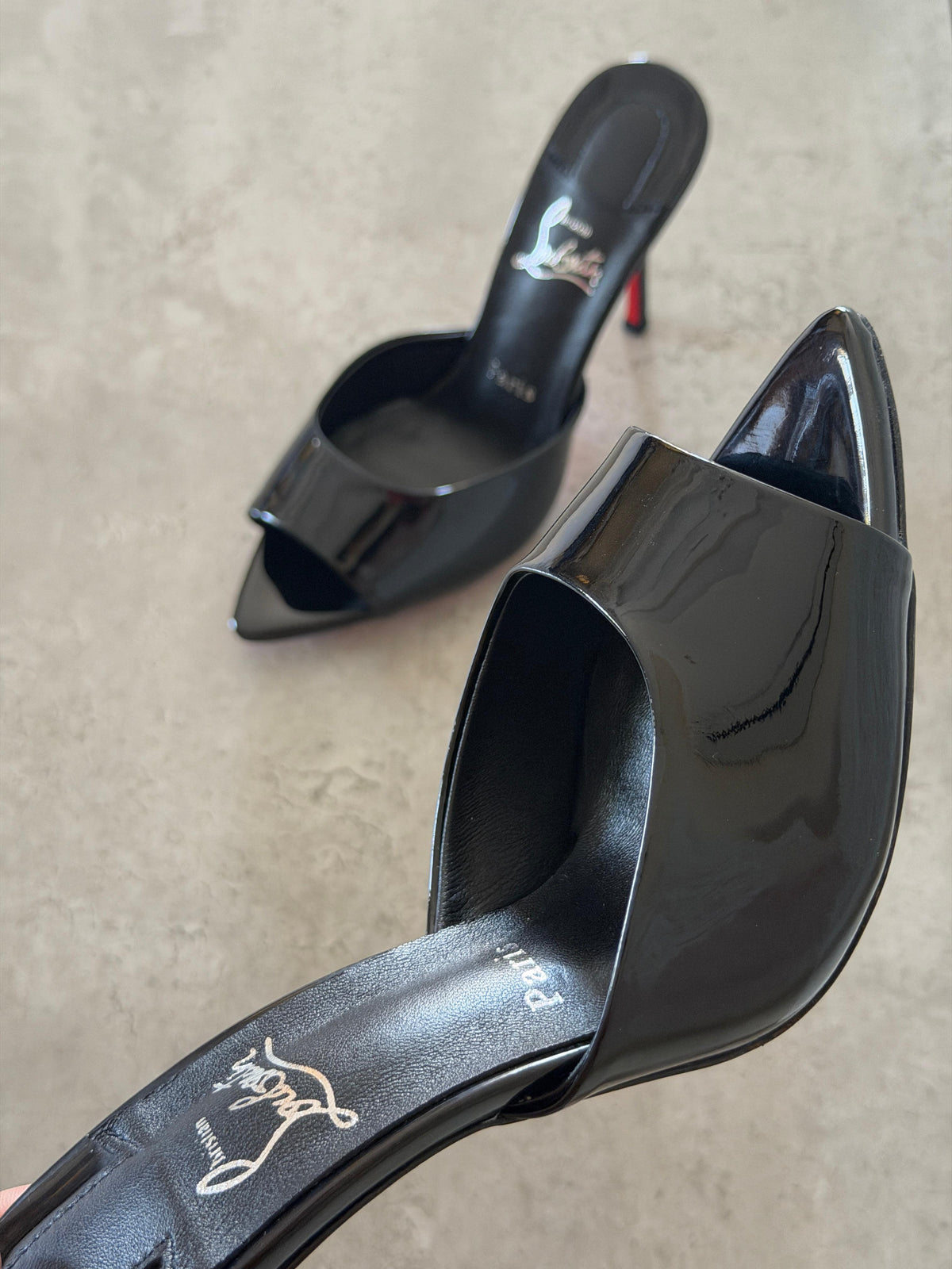 Christian Louboutin Black Me Dolly 100 Mule Sandals - 7