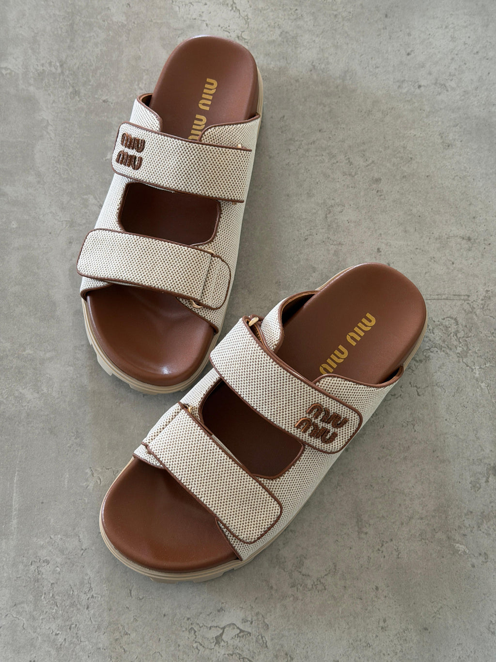 Miu Miu Canvas slide sandals - 4