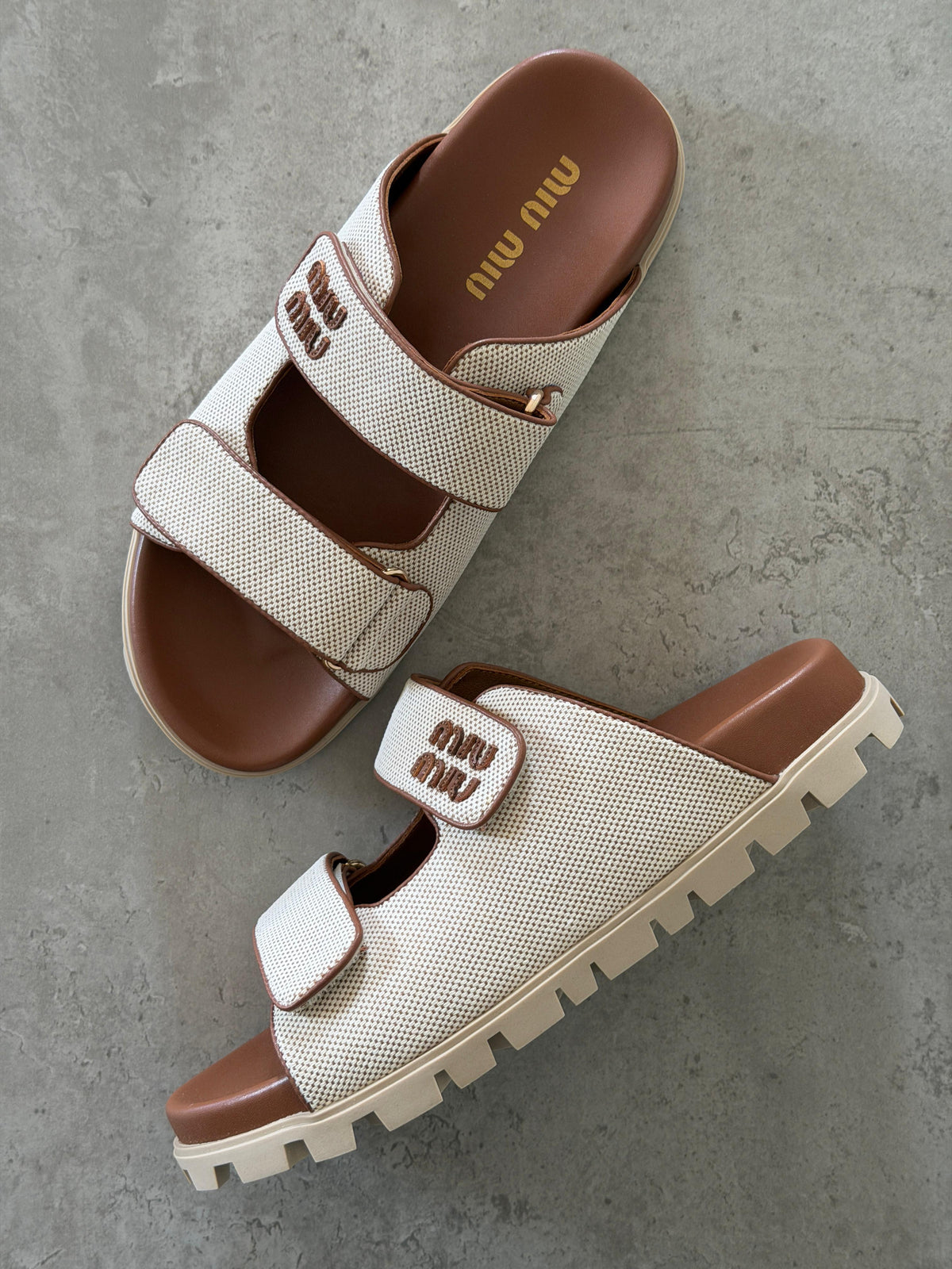 Miu Miu Canvas slide sandals - 3