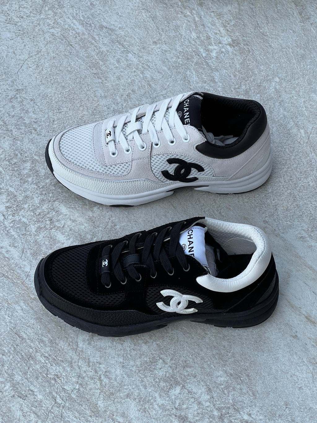 Chanel Trainers In Mesh Suede And Grained Calfskin