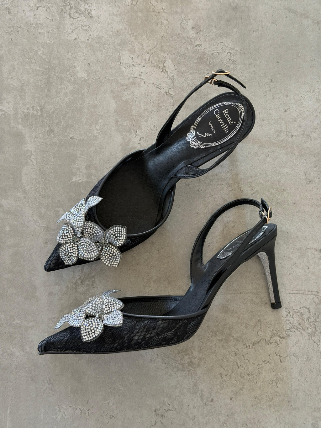 René Caovilla Neutral Peach Flower 80 Sandals - 8