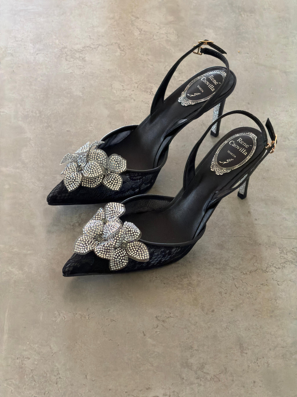 René Caovilla Neutral Peach Flower 80 Sandals - 6