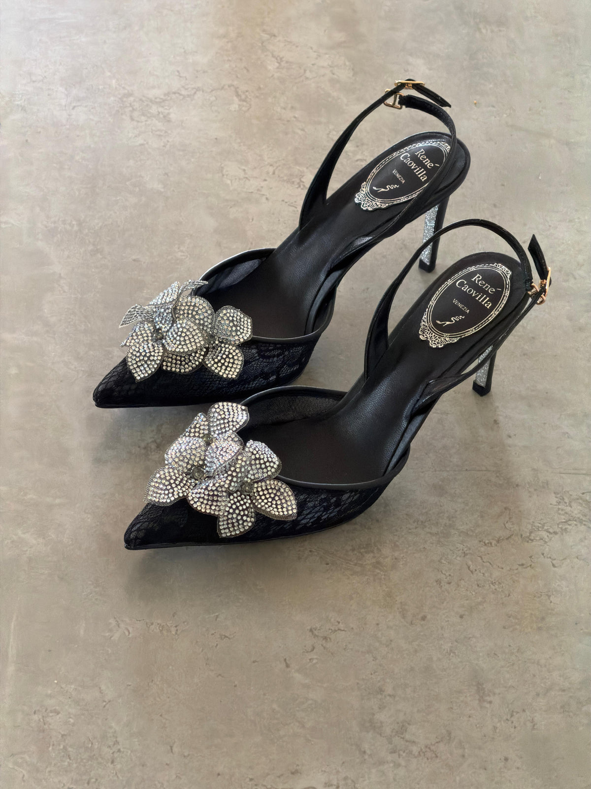 René Caovilla Neutral Peach Flower 80 Sandals - 6