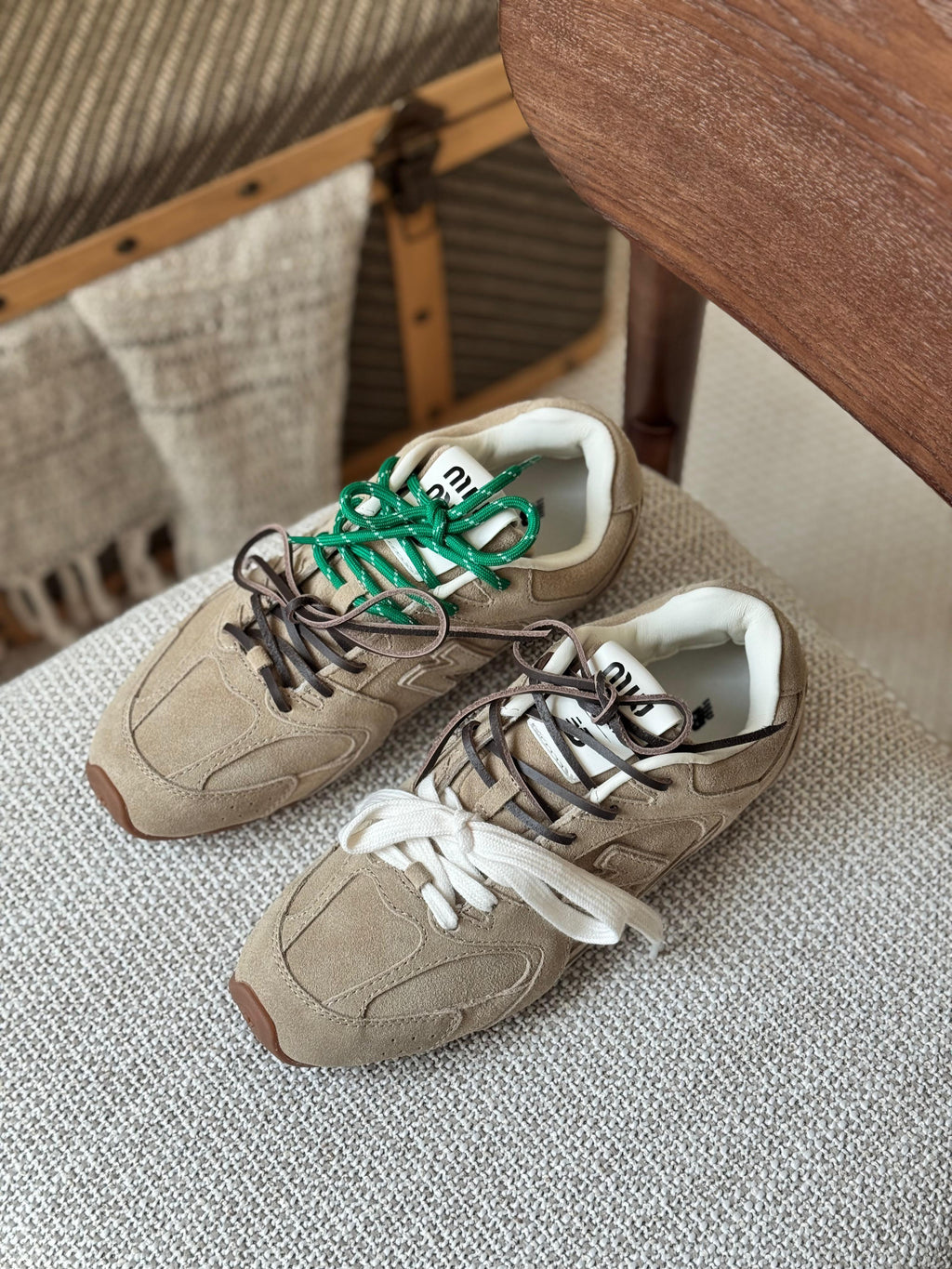 Miu Miu x New Balance 530 SL suede sneakers