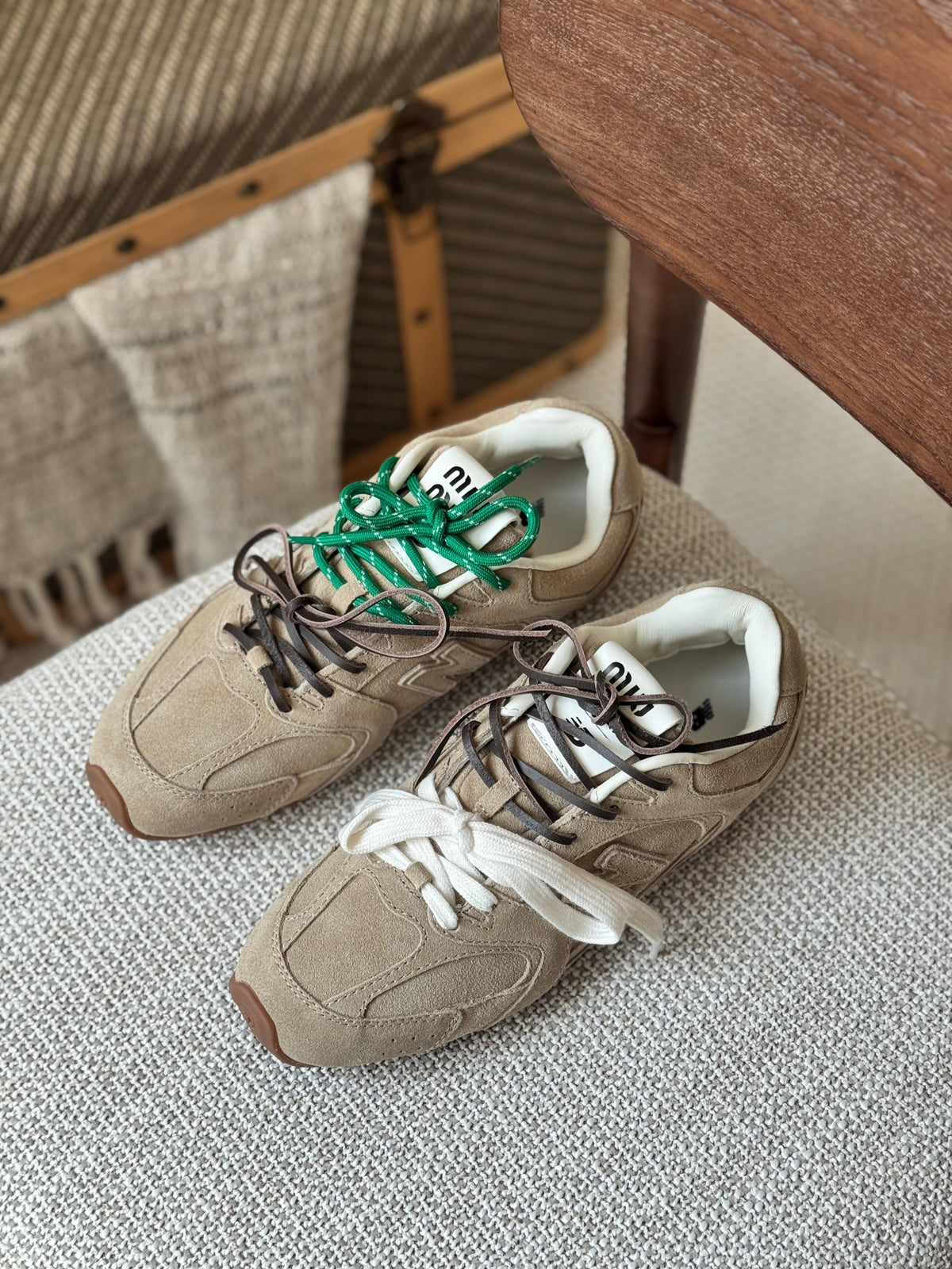Miu Miu x New Balance 530 SL suede sneakers