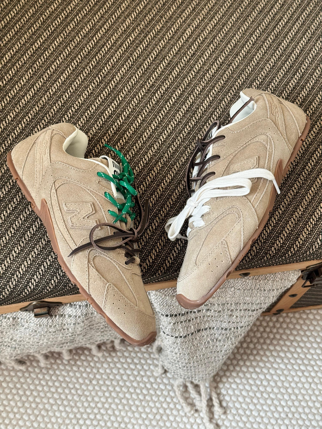 Miu Miu x New Balance 530 SL suede sneakers