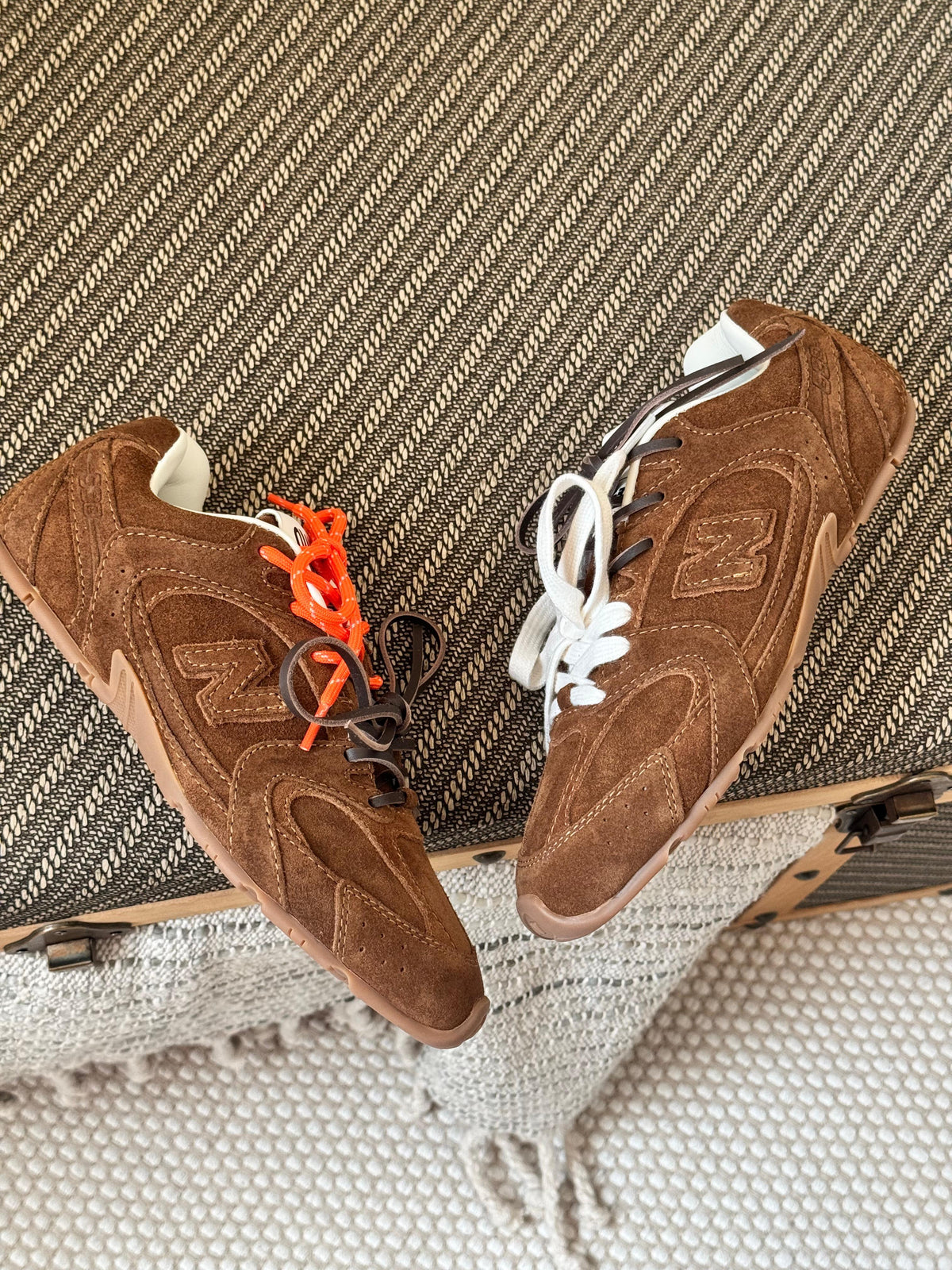 Miu Miu x New Balance 530 SL suede sneakers