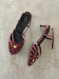 Celine Triumph Women's Red Low Heel Sandal
