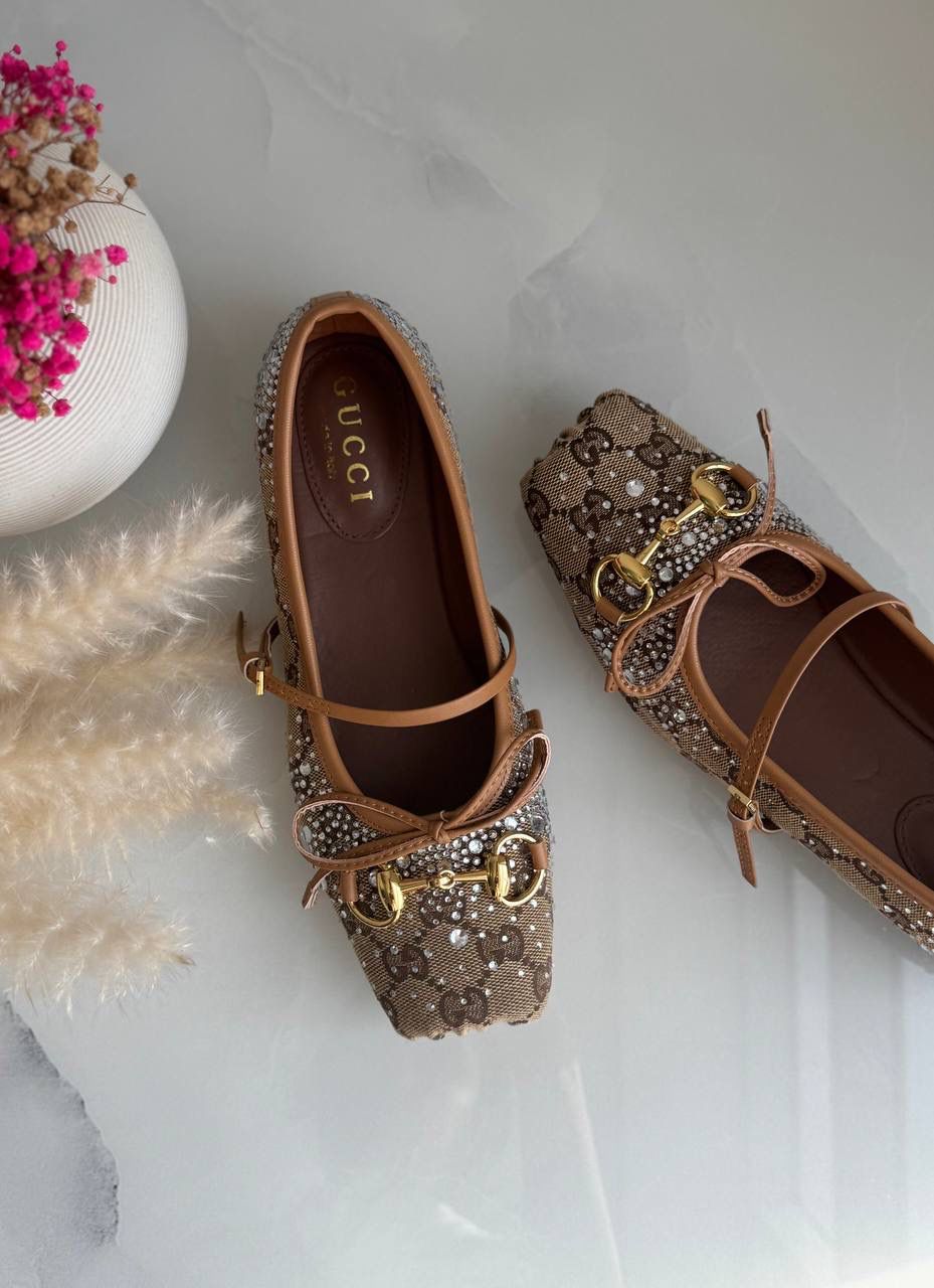 Buy Gucci Burgundy Horsebit Ballerina Flats - 14