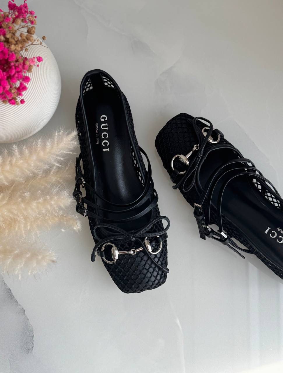 Buy Gucci Burgundy Horsebit Ballerina Flats - 8