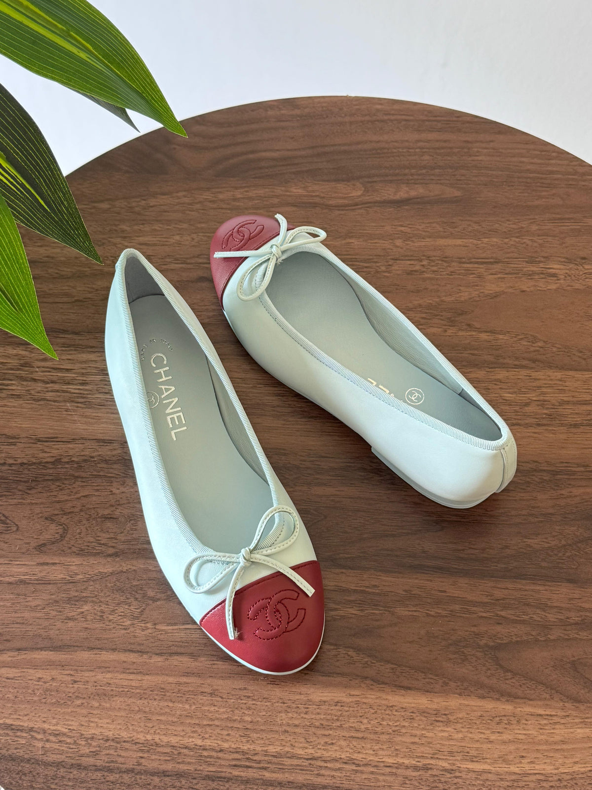 Chanel Bicolor CC Cap Toe Flat Ballerina
