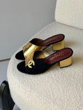 Chanel Leather CC Sandals