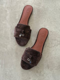 Loro Piana Summer Charms Sandals in Suede Goatskin