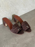 Loro Piana Brown Suede Summer Charms Sandals