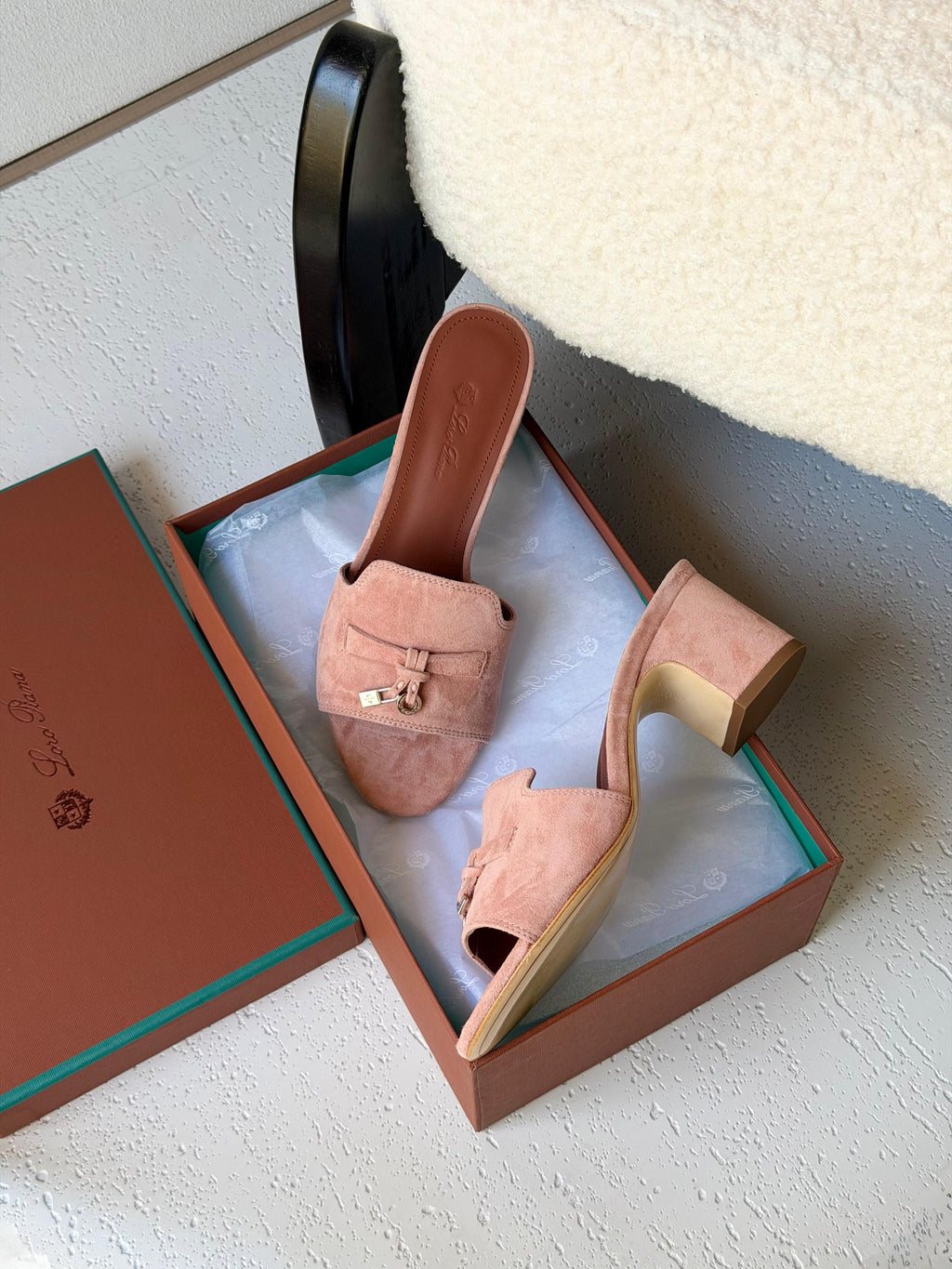 Loro Piana Summer Charms 55 Mule Sandals in Suede Goatskin - 19