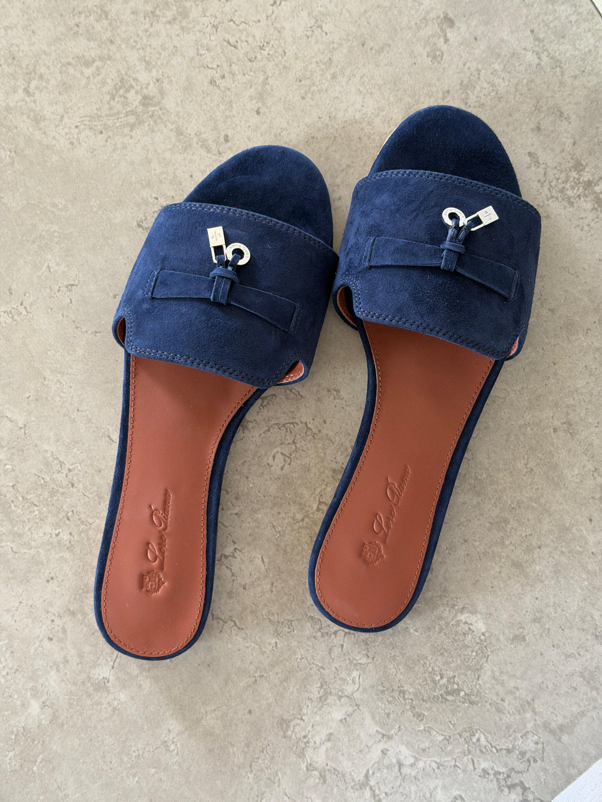 Loro Piana Summer Charms Sandals in Suede Goatskin - 8