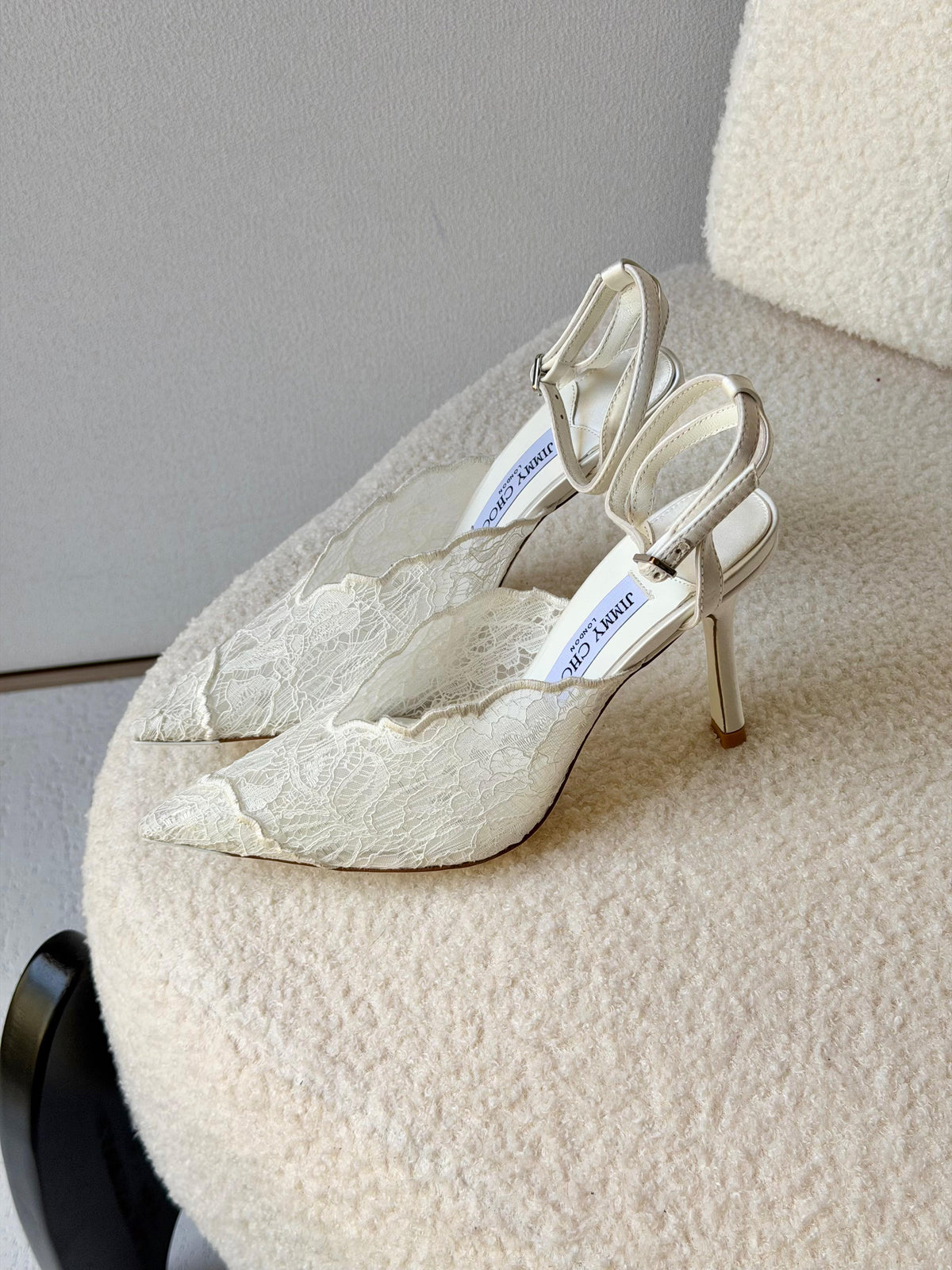 Jimmy Choo Black Faiz 100 Lace Pumps - 11
