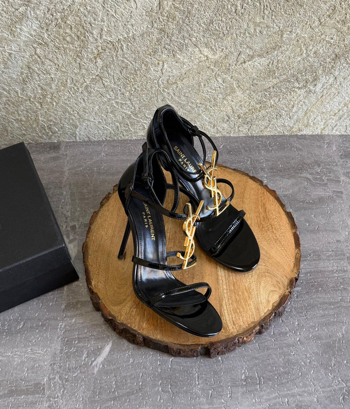 SAINT LAURENT Black Cassandra 100 Monogram Heels - 2
