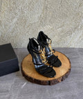 SAINT LAURENT Black Cassandra 100 Monogram Heels