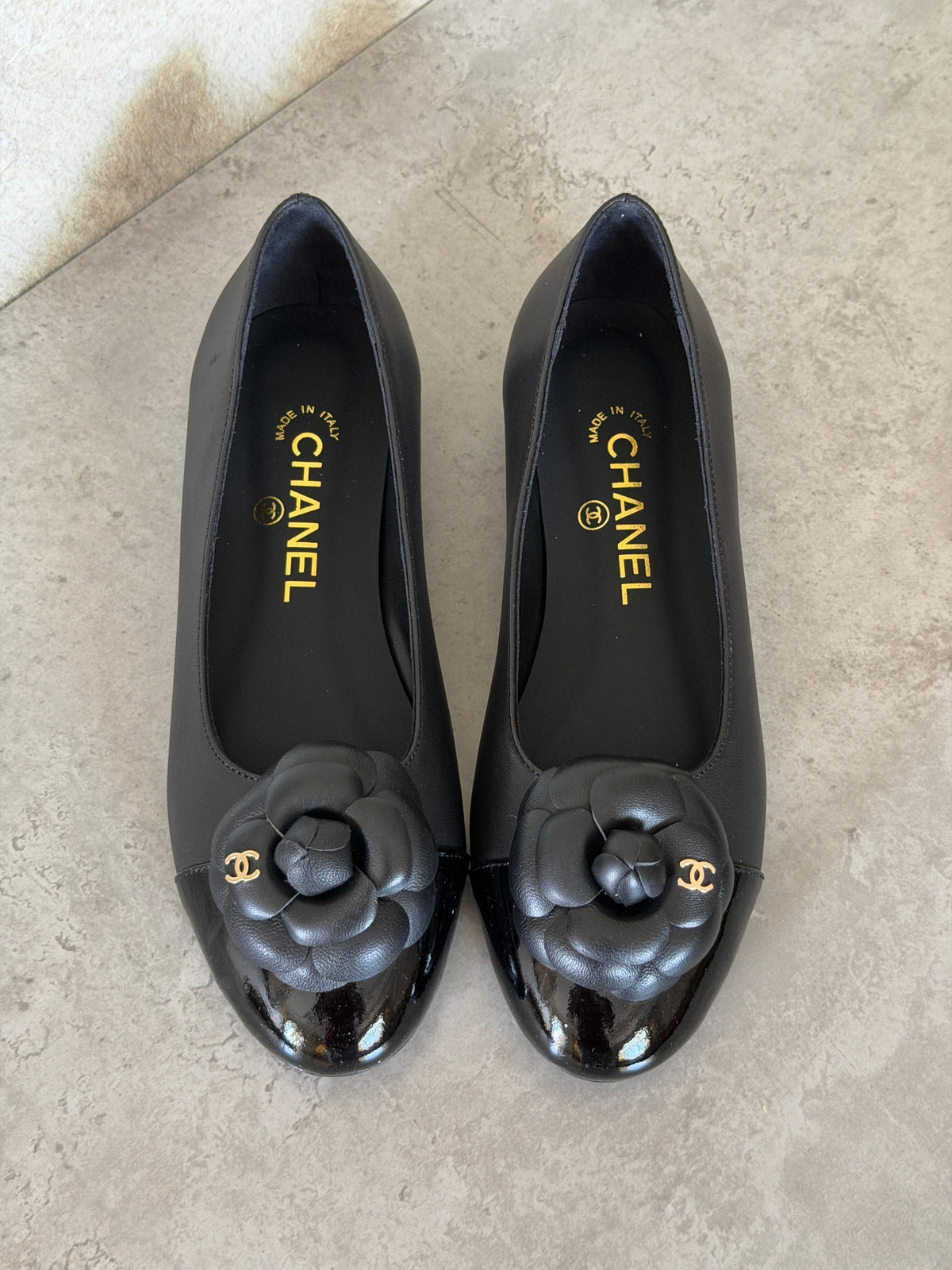 Chanel Patent Leather Camelia Flower Ballet