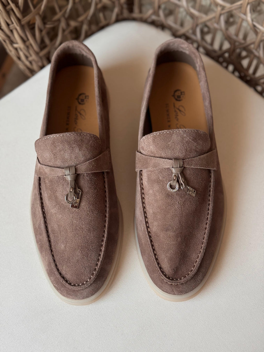 Loro Piana Summer Charms Walk Suede Loafers