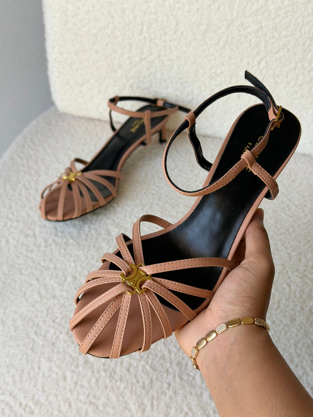 CELINE TRIOMPHE SANDAL IN LAMINATED CALFSKIN - 2