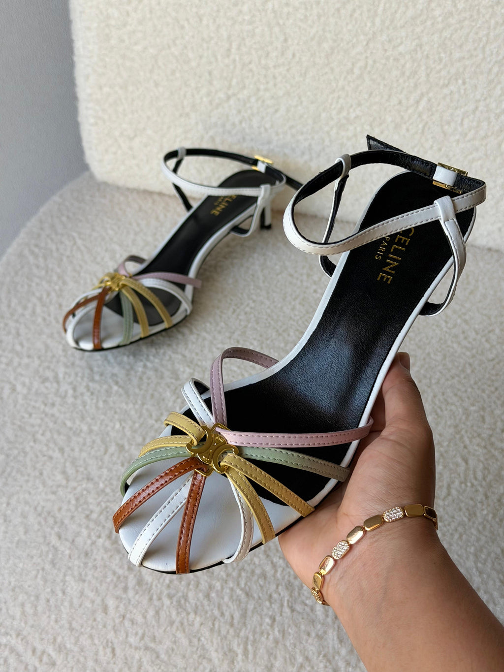 CELINE TRIOMPHE SANDAL IN LAMINATED CALFSKIN - 3