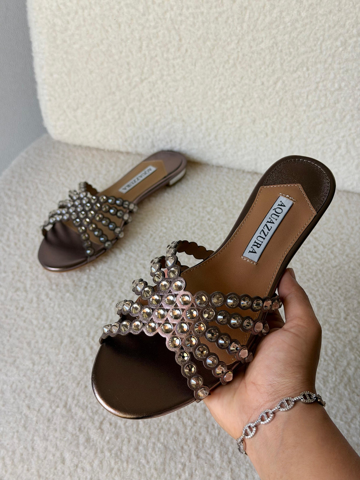 Aquazzura Tequila Crystal Sandals - 10
