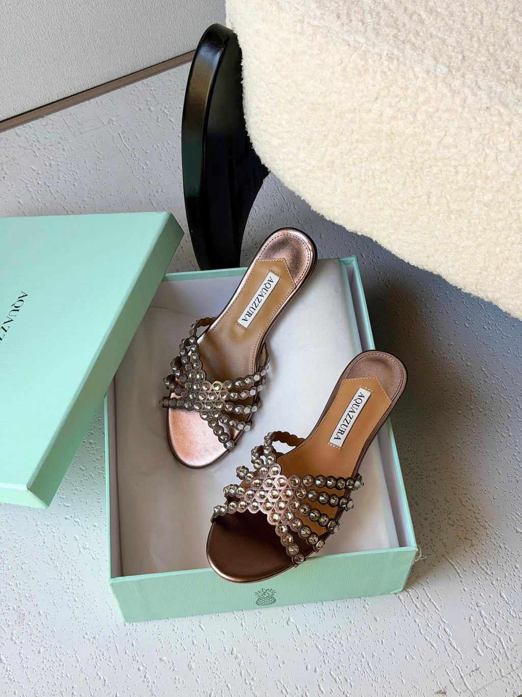 Aquazzura Tequila Crystal Sandals - 9