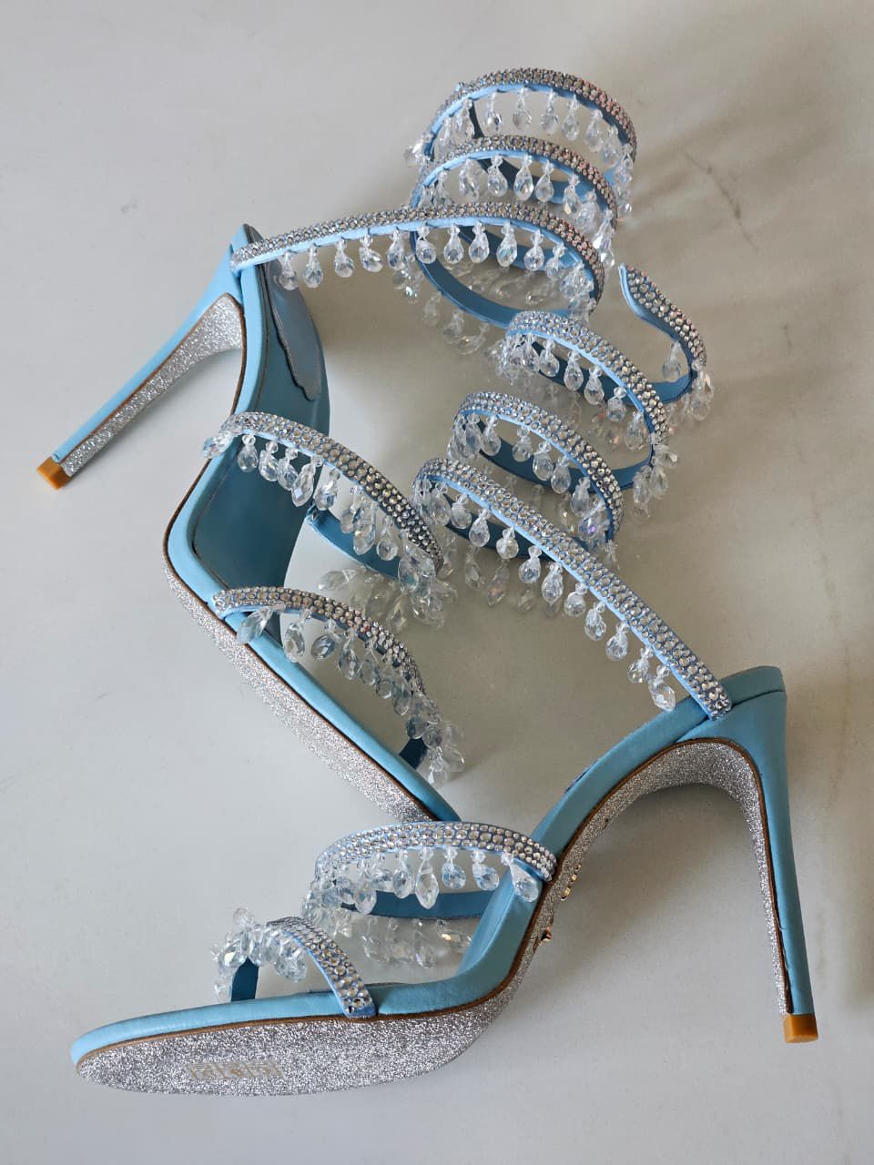 Buy René Caovilla Blue Chandelier 105 Sandals - 2