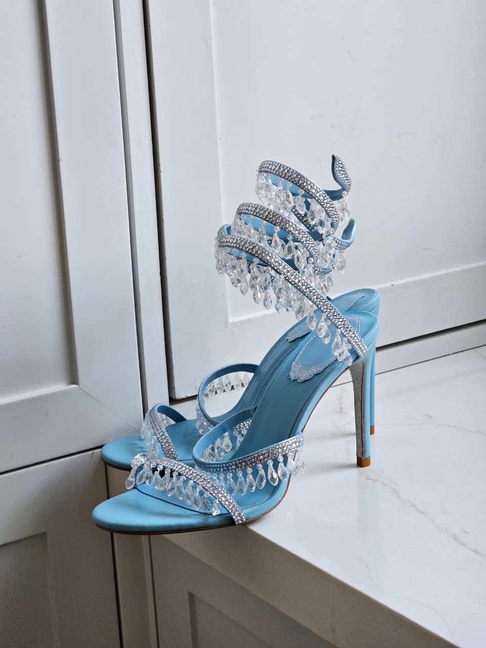 Buy René Caovilla Blue Chandelier 105 Sandals