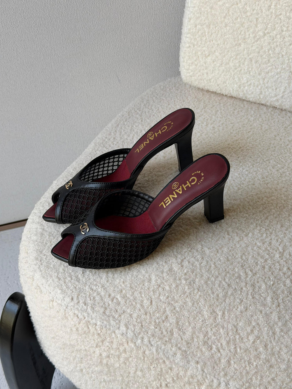 Chanel Mesh Peep Toe Heels - 4
