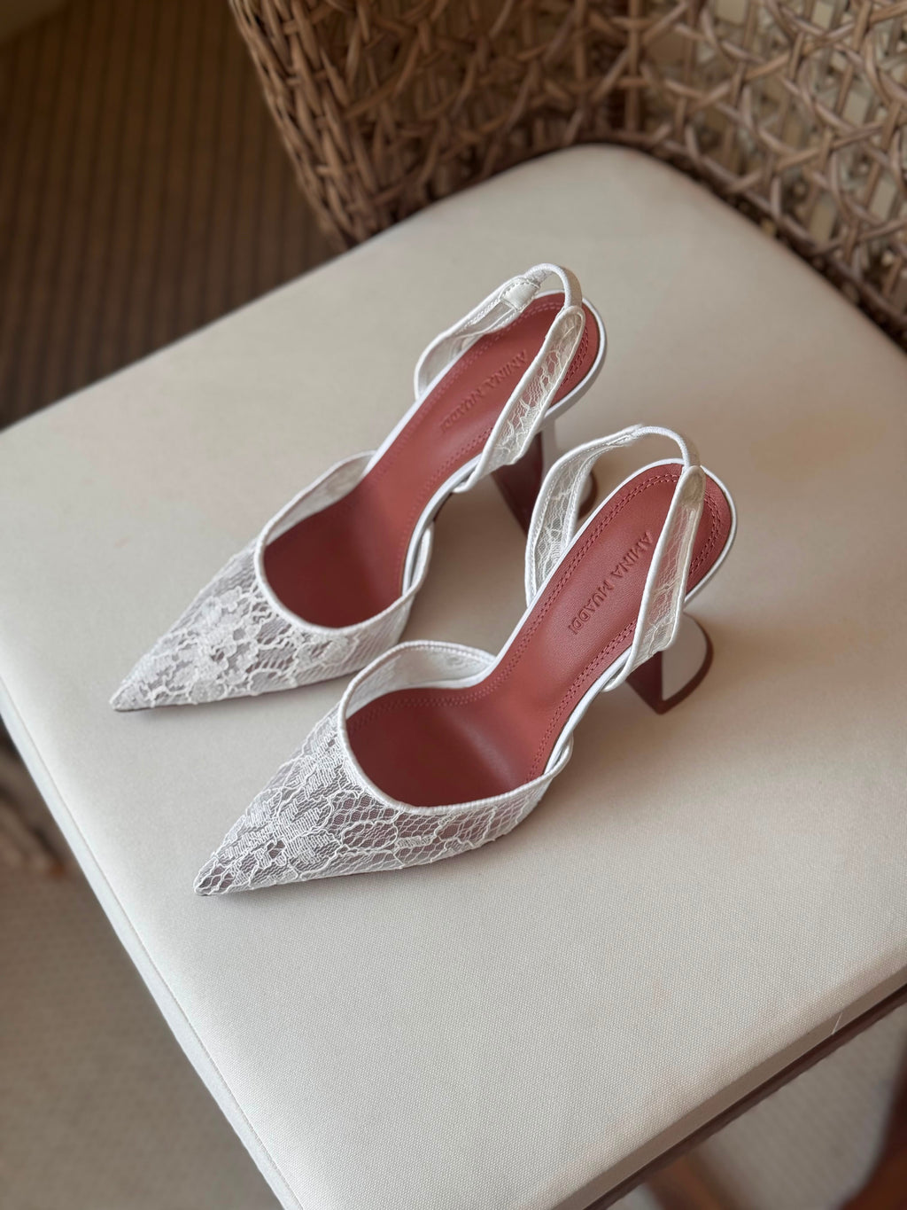 Amina Muaddi Holli lace sling pumps - 2