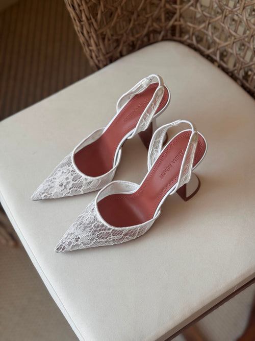 Amina Muaddi Holli lace sling pumps - 2