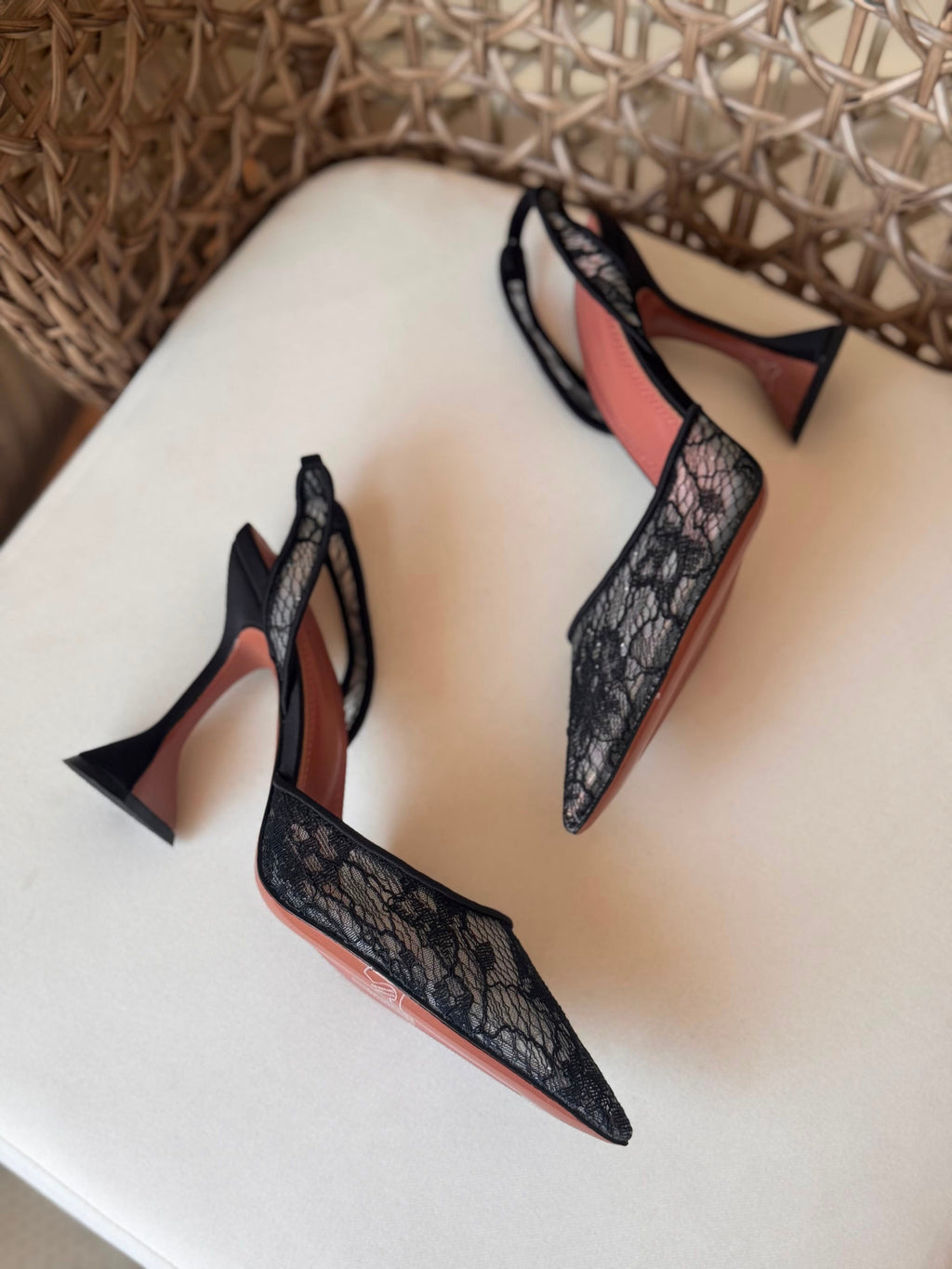 Amina Muaddi Holli lace sling pumps - 6