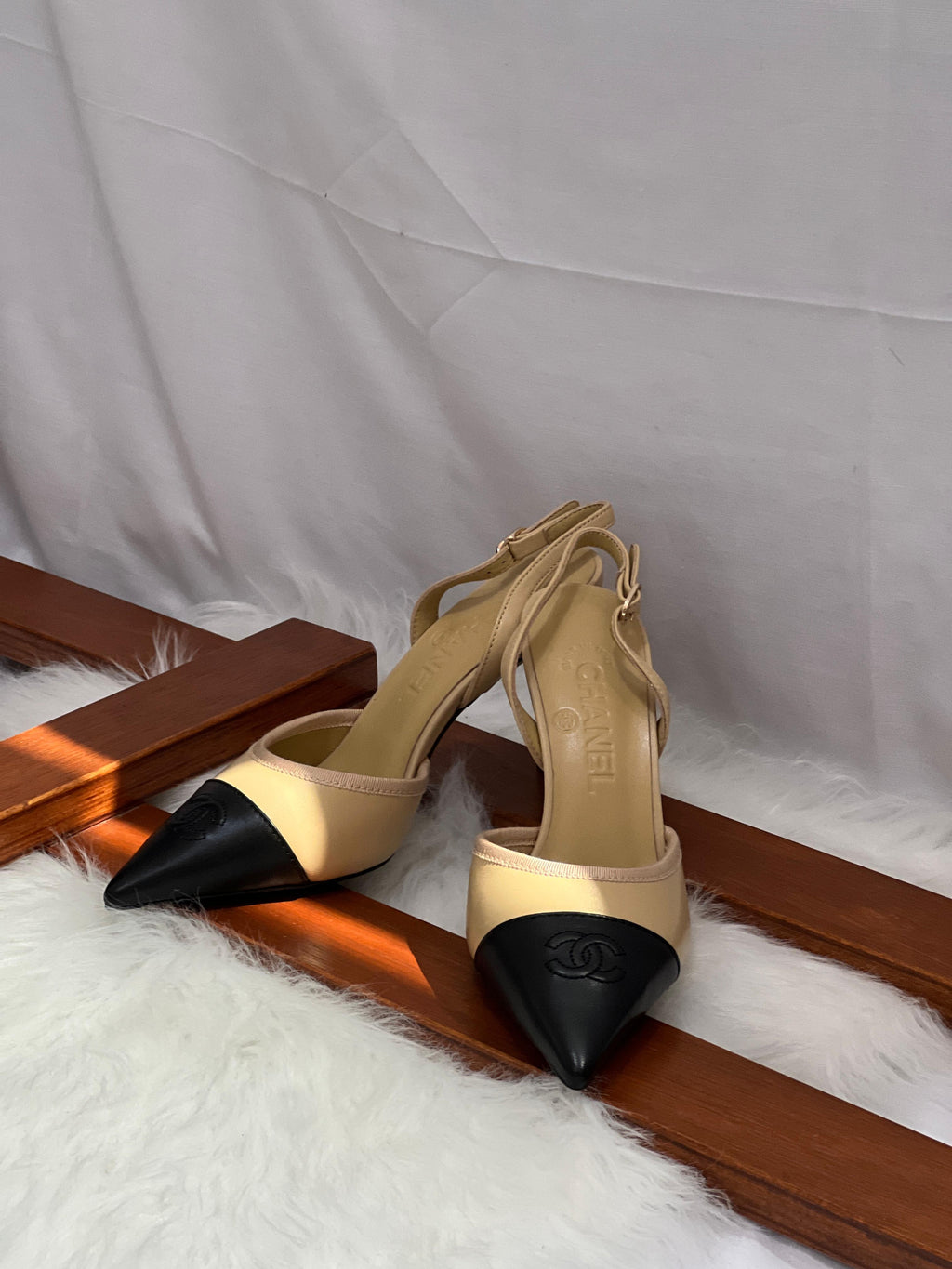 Chanel Heel Slingbacks in Iridescent Lambskin - 5