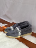 Loro Piana Summer Charms Walk Grey suede