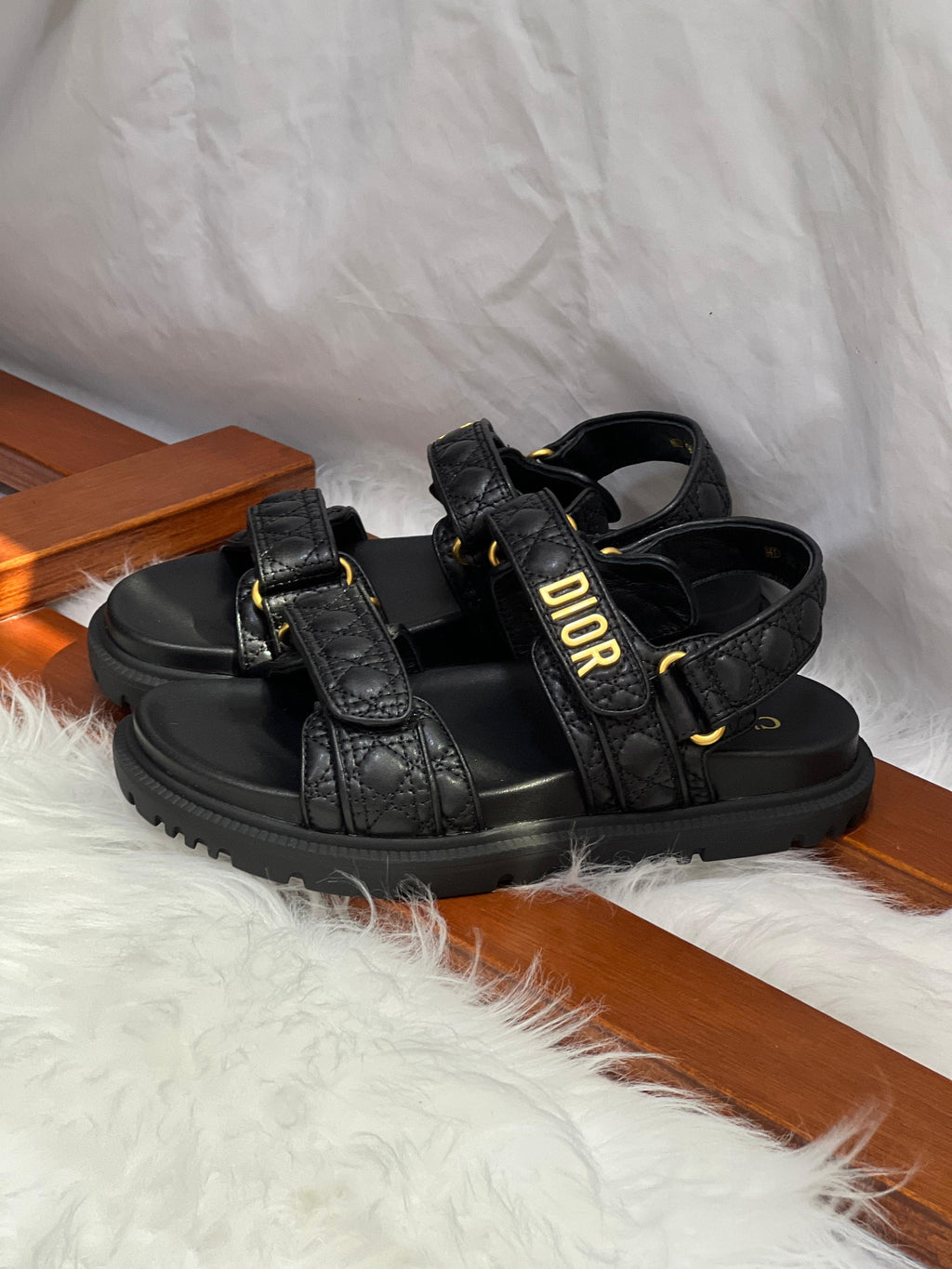 Dior Dioract Sandal Black Quilted Cannage Calfskin - 3