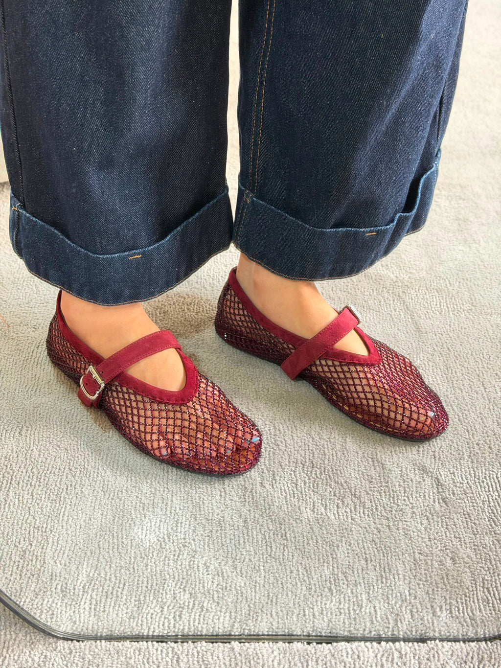 Alaïa Black Fishnet Ballet Flats - 6
