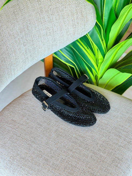 Alaïa Black Fishnet Ballet Flats - 2